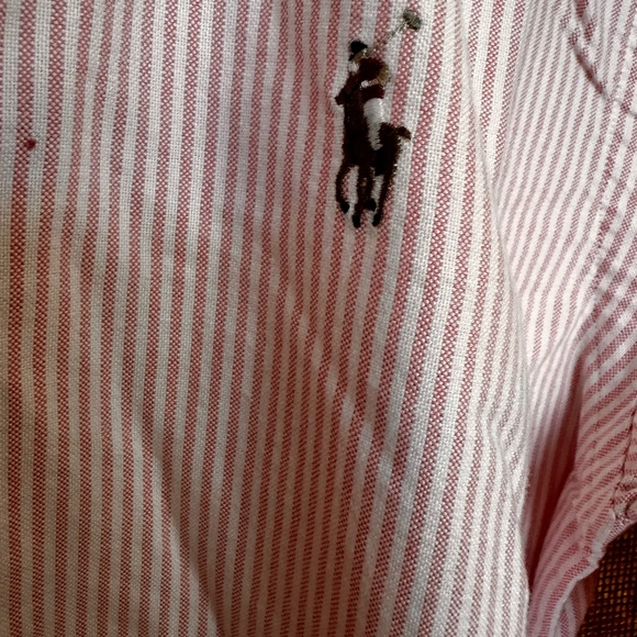 Ralph Lauren Sport Button Down:  Slim Fit Pink Striped Size 8 - Picture 7 of 12